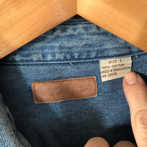 Vtg Schneider National Racing Denim Button Up - Picture 3 of 13